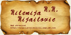Milenija Mijailović vizit kartica
